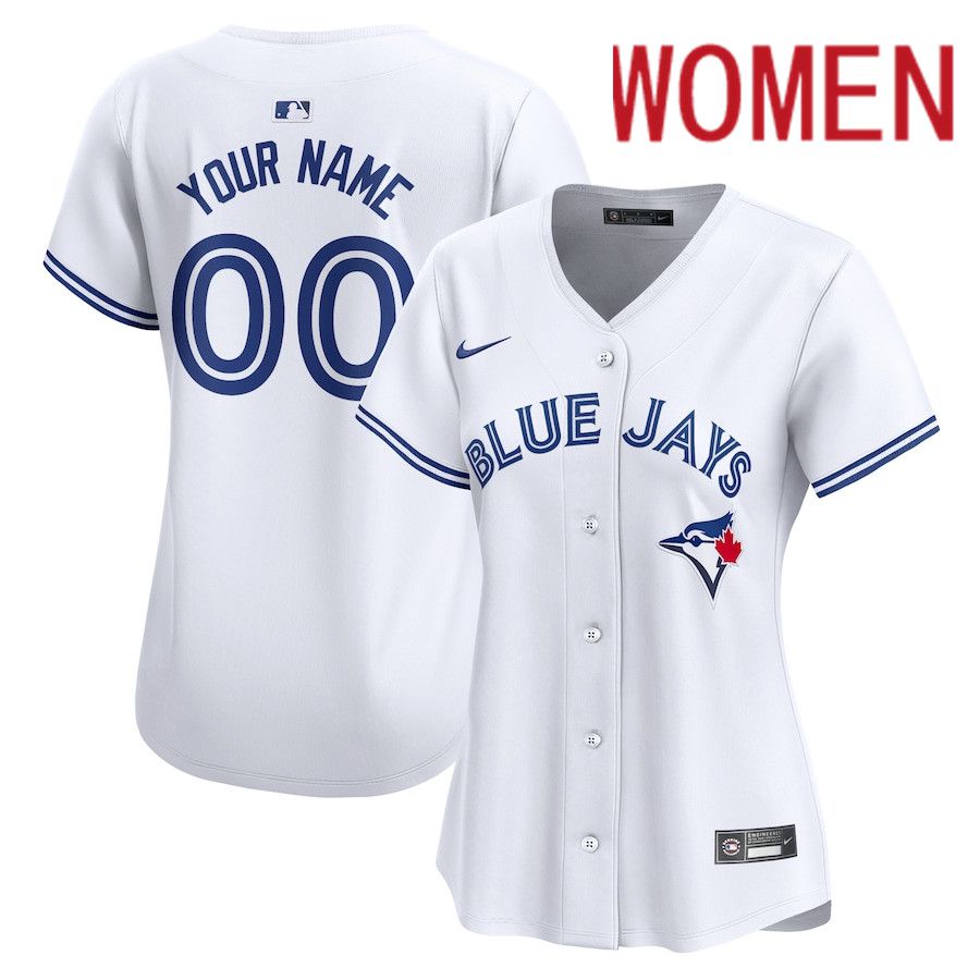 Women Toronto Blue Jays Nike White Home Limited Custom MLB Jersey->customized mlb jersey->Custom Jersey